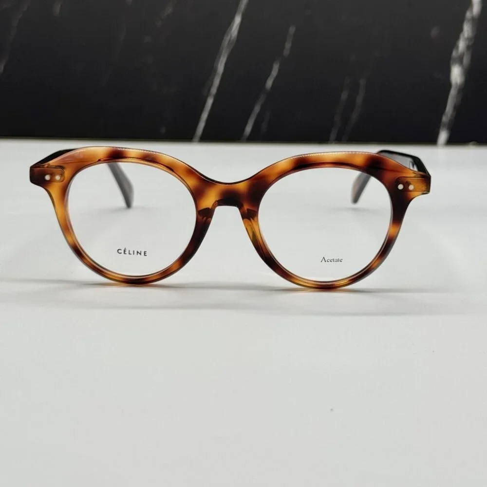 NEW CELINE CL41458 086 HAVANA ROUND UNISEX CELINE EYEGLASSES